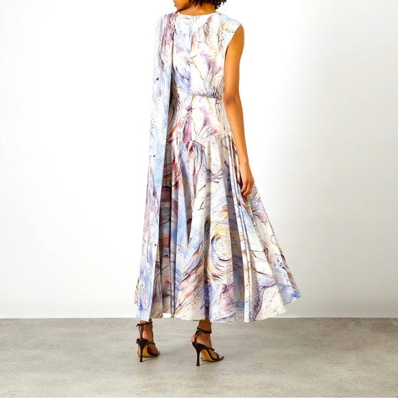 SOLD - ALEXANDER McQUEEN William Blake Abstract Print Silk Dress - Picture 4 of 4